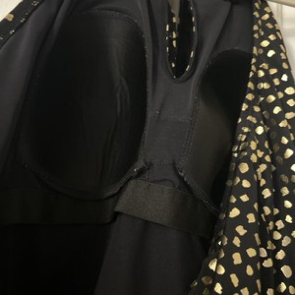 Black Gold Blouson One Piece Halter Swimsuit Plus Size 24 - Picture 4 of 6
